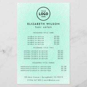 Trendig Lyx Salon Prislista Mall Flygblad