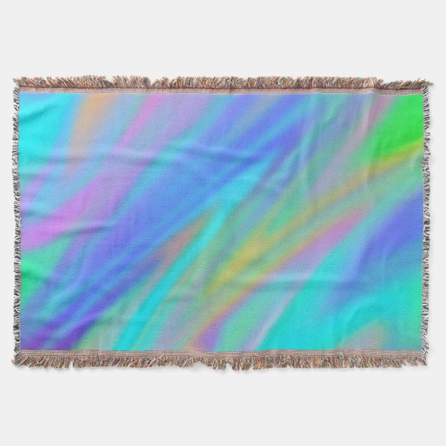 Trendig lyxblått grönt blått lila faux holoGraph Filt (Framsidan)