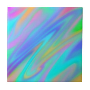 Trendig lyxblått grönt blått lila faux holoGraph Kakelplatta