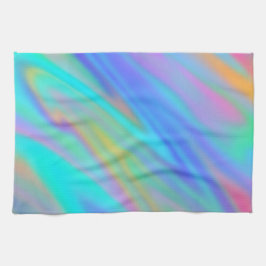 Trendig lyxblått grönt blått lila faux holoGraph Kökshandduk