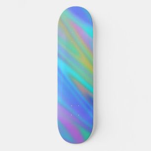 Trendig lyxblått grönt blått lila faux holoGraph Mini Skateboard Bräda 18,5 Cm