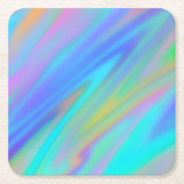 Trendig lyxblått grönt blått lila faux holoGraph Underlägg Papper Kvadrat