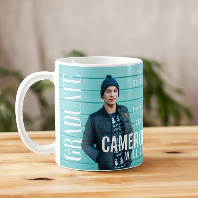 Trendig Magazine Cover Inspired Studenten Kaffemugg (Trendy Magazine Cover Inspired Graduation Coffee Mug)