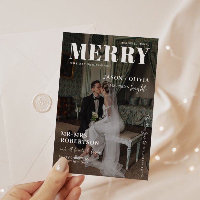 Trendig Magazine Cover Married jul Julkort (Skapare uppladdad)