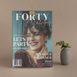 Trendig Magazinomslag | 40-årsfest Inbjudningar<br><div class="desc">"Gör dig redo att fira din stora dag med nära och kära – det är dags för en födelsedagsfest som ingen annan! Våra fotoinbjudningar med tidskriftsomslagstema ger din tillställning en chic och modern touch, vilket säkerställer att den kommer att bli en som man minns. Personalisera dina inbjudningar med ditt favoritfoto,...</div>