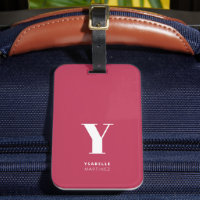 Trendig Magenta Enkel Monogram Namn