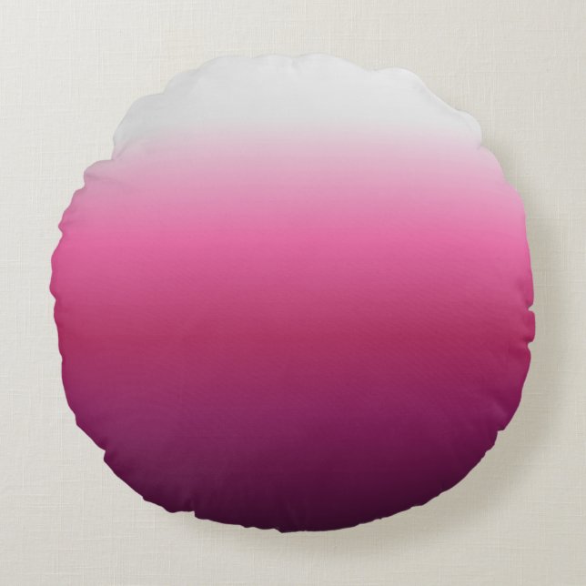 trendig magenta maroon marsala burgundy ombre rund kudde (Framsidan)