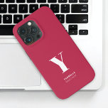 Trendig Magenta Monogram Namn<br><div class="desc">Trendig Magenta Monogram Namn iPhone 13 Pro Fodral</div>