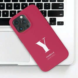 Trendig Magenta Monogram Namn