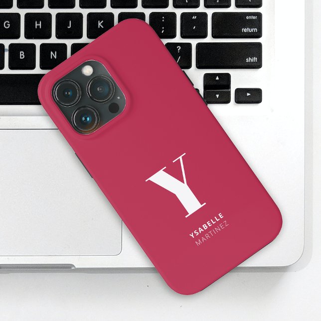 Trendig Magenta Monogram Namn (Skapare uppladdad)