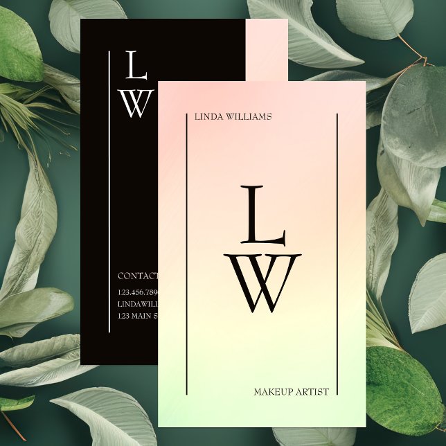 Trendig Makeup Artist Light Colorful Gradient Visitkort (Skapare uppladdad)