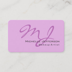 Trendig Makeup Artist Lilac & Orchid Färg Monogram Visitkort