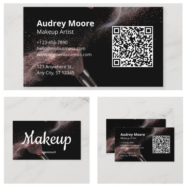 Trendig Makeup Artist Visitkort (Trendy Makeup Artist Business Card
)