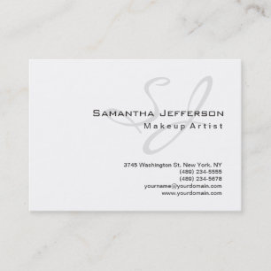 Trendig Makeup Artist White Grått Monogram Visitkort