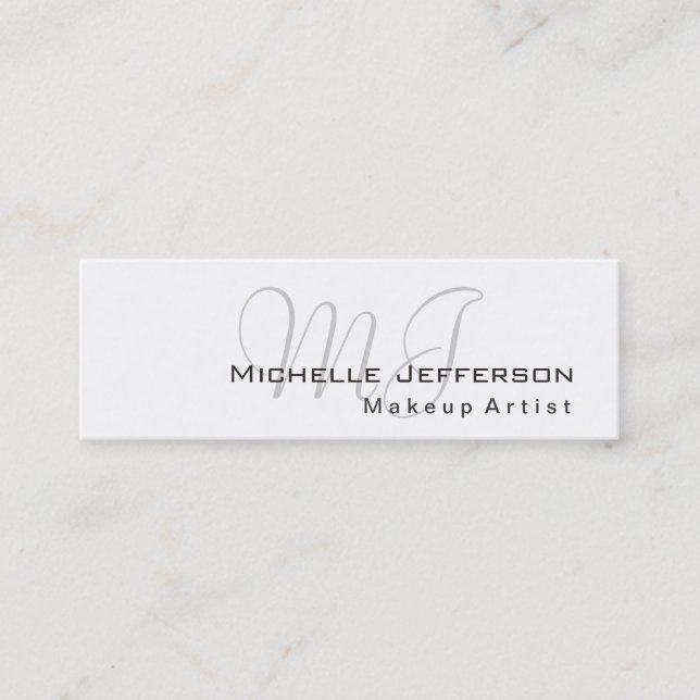 Trendig Makeup Artist White Stil Affärskort Mini Visitkort (Framsida)