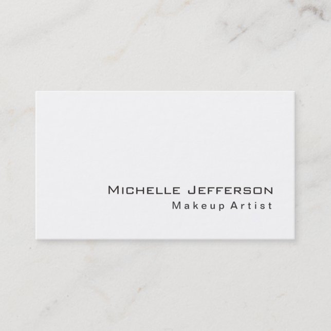 Trendig Makeup Artist White Stil Affärskort Visitkort (Framsida)