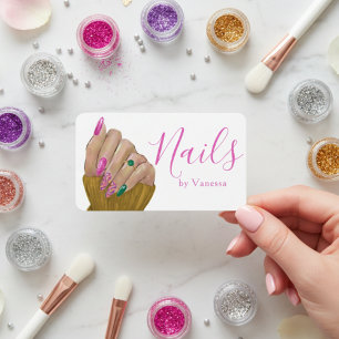 Trendig manikyrist nageltekniker salong stil visitkort