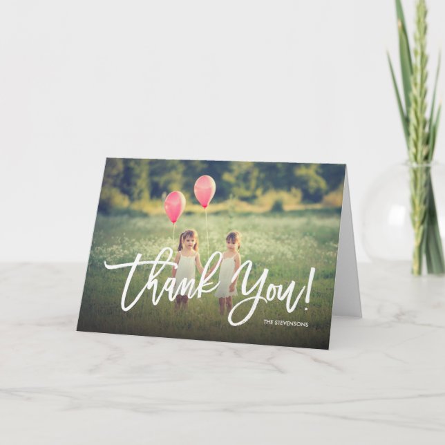 Trendig manus tack full bleed foto kort (Framsida)