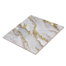 Trendig Marble Agate White Guld Collection Kakelplatta