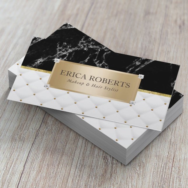 Trendig Marble Makeup Artist Hair Stylist Salon Visitkort (Skapare uppladdad)