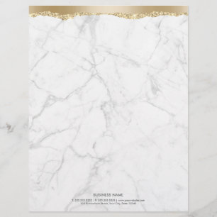 Trendig Marble Snyggt Guld Kant Letterhead Brevhuvud