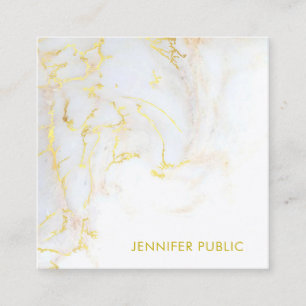 Trendig Marble Template Elegant Golden Modern Fyrkantigt Visitkort
