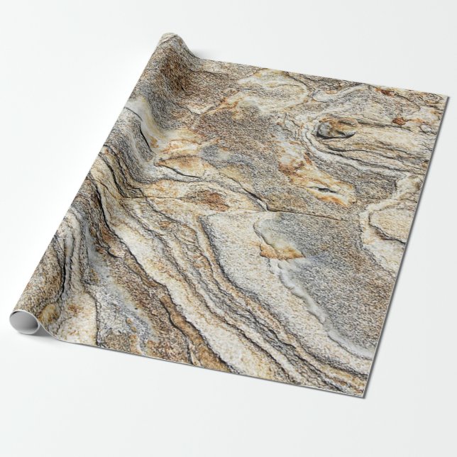 Trendig Marmor Granit Stentextur Presentpapper (Utrullad)