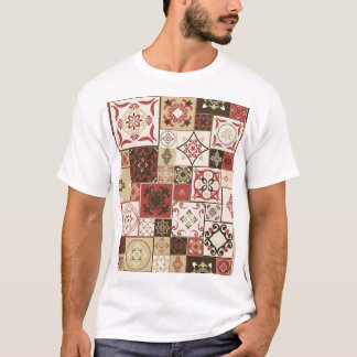 Trendig Marsala Moroccan Tile Mönster T Shirt