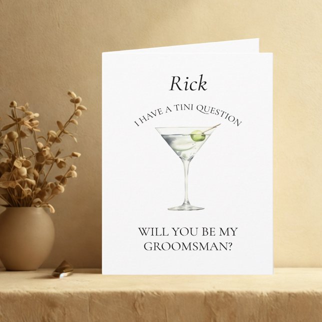 Trendig Martini blir mitt Groomsman-kort Inbjudan (Skapare uppladdad)