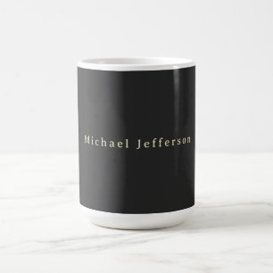 Trendig Matt Svart Minimalistiskt Eget Namn Kaffemugg