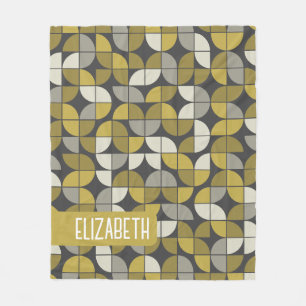 Trendig MCM Halva Måne Mönster med guld namn block Fleecefilt