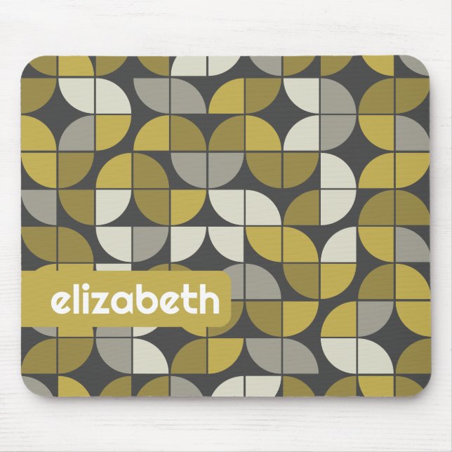 Trendig MCM Halva Måne Mönster med guld namn block Musmatta (Framsidan)