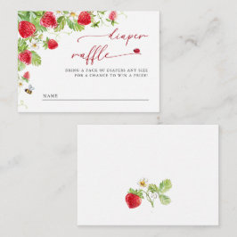 Trendig Meadow Strawberry Baby Shower Raffle Tilläggskort