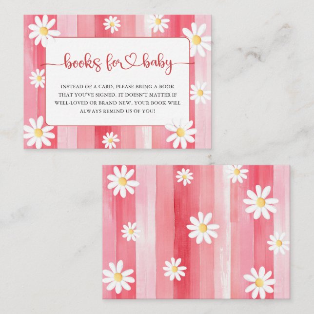 Trendig Meadow Strawberry Bokar for Baby Shower Tilläggskort (Fram/baksida)