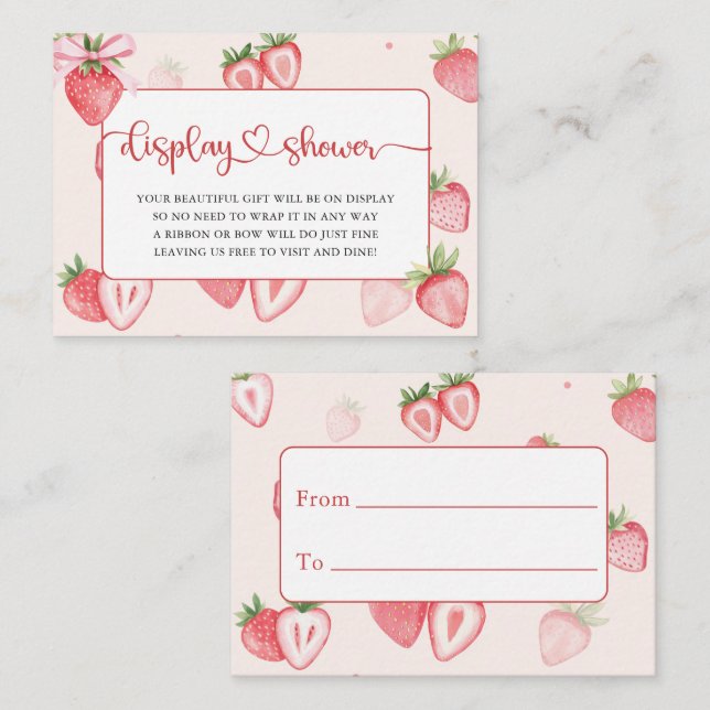Trendig Meadow Strawberry Bokar for Baby Shower Tilläggskort (Fram/baksida)