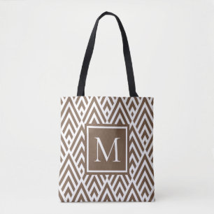 Trendig Medium Brown Monogram Pil Diamond Mönster Tygkasse