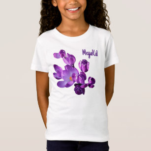 Trendig Mega Kid lila blommigt söt girig  T Shirt