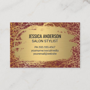 Trendig Metallic Guld Struktur Background Visitkort