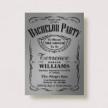 Trendig Metallic Silver Typography Bachelor Party Inbjudningar<br><div class="desc">Inbjudan till Trendig Metallic Silver Typography Bachelor Party.</div>
