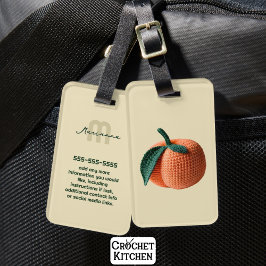 Trendig Minimal Modern Amigurumi Crochet Peach Bagagebricka