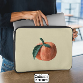 Trendig Minimal Modern Amigurumi Crochet Peach Laptop Fodral