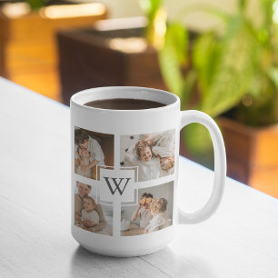 Trendig Minimalist Collage Far Photo Pappa Gift Kaffemugg