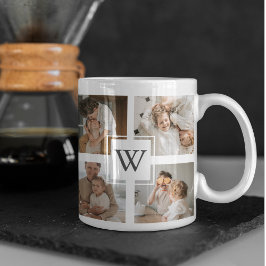 Trendig Minimalist Collage Far Photo Pappa Gift Kaffemugg