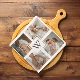 Trendig Minimalist Collage Far Photo Pappa Gift Kökshandduk