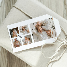 Trendig Minimalist Collage Far Photo Pappa Gift Presentetikett