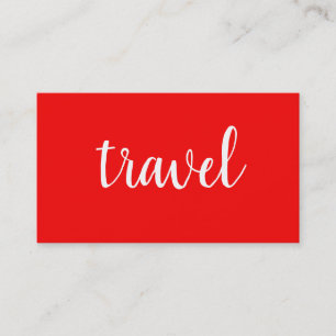 Trendig minimalist Red Grått Plain Travel Agent Visitkort