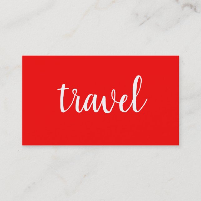 Trendig minimalist Red Grått Plain Travel Agent Visitkort (Framsida)