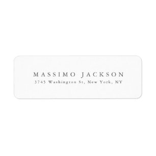 Trendig minimalistisk elegant professionell namn returadress etikett