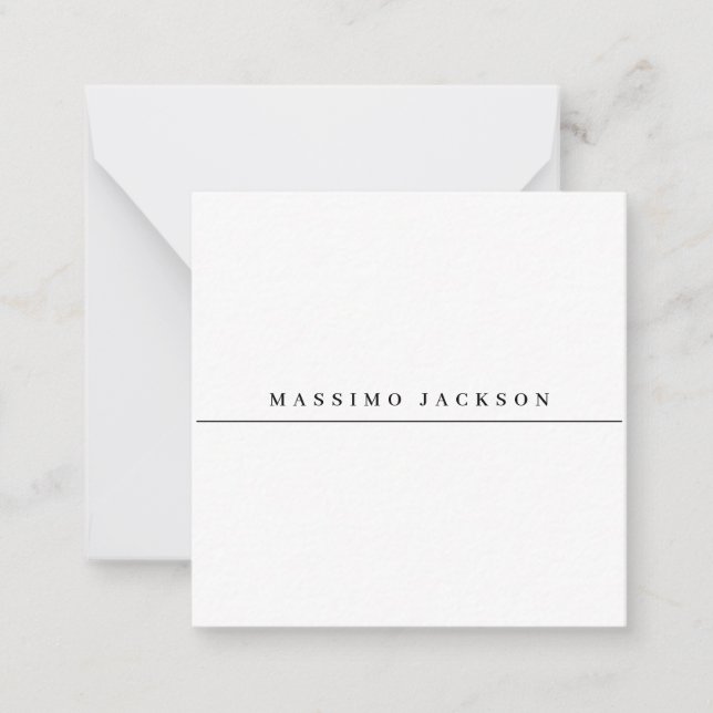 Trendig minimalistisk elegant professionell serif- anteckningskort (Framsida)