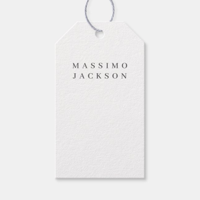Trendig minimalistisk elegant professionell serif- presentetikett (Framsidan)
